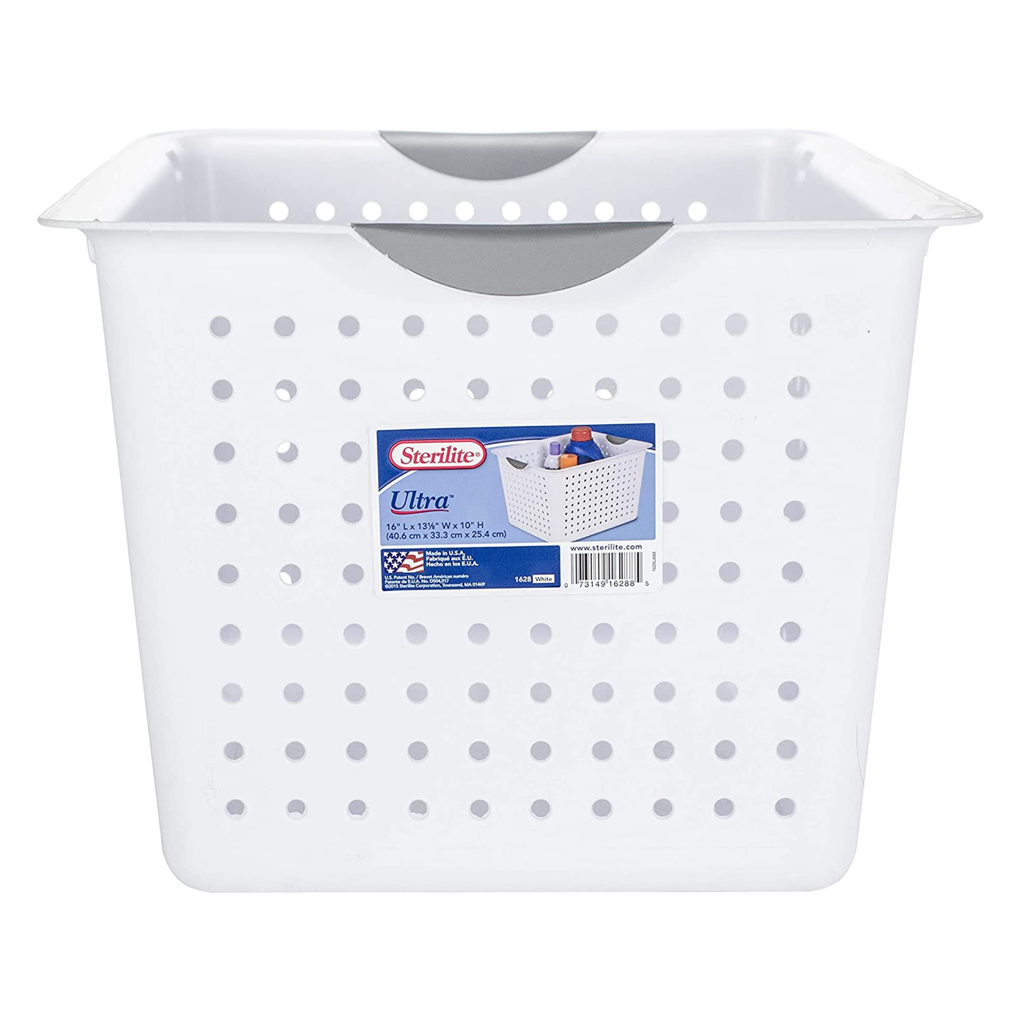 Sterilite Deep Ultra Basket, Open Storage Bin To Organize Closets, Cabinets, Pantry, Shelving And Countertop Space, White, 6-Pac